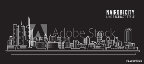 Bild på Cityscape Building Line art Vector Illustration design - Nairobi city